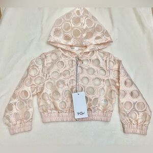 Y-clu special design cropped zip up hoodie for girls